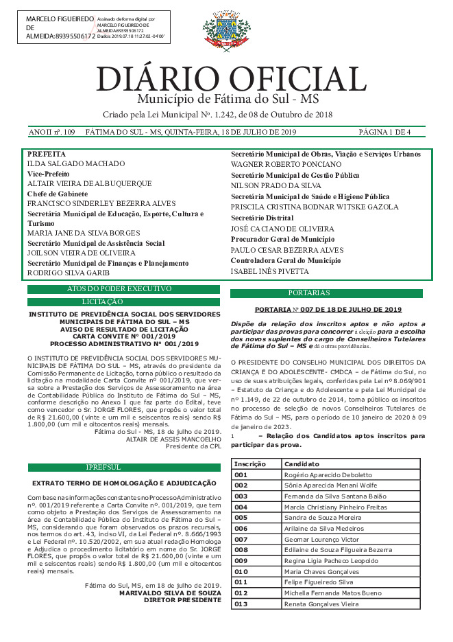 Diário Oficial - Edição nº 109