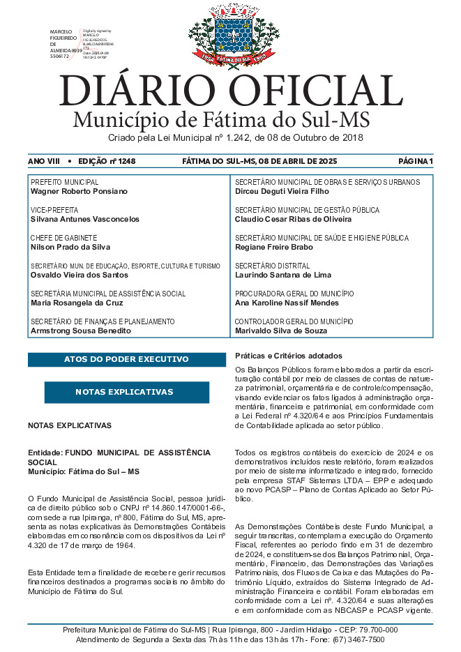Diário Oficial - Edição nº 1248