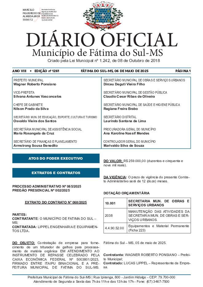Diário Oficial - Edição nº 1261