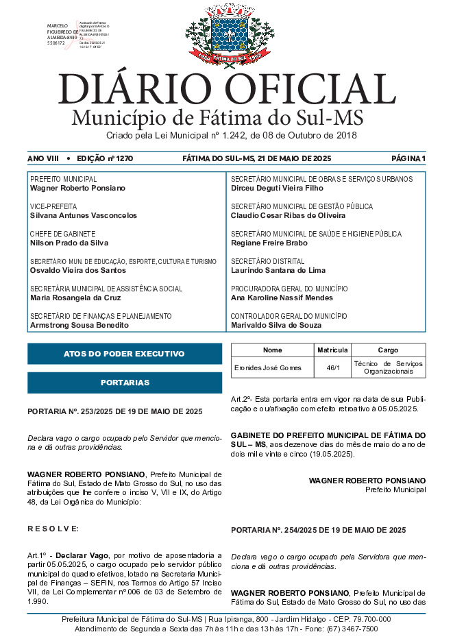 Diário Oficial - Edição nº 1270