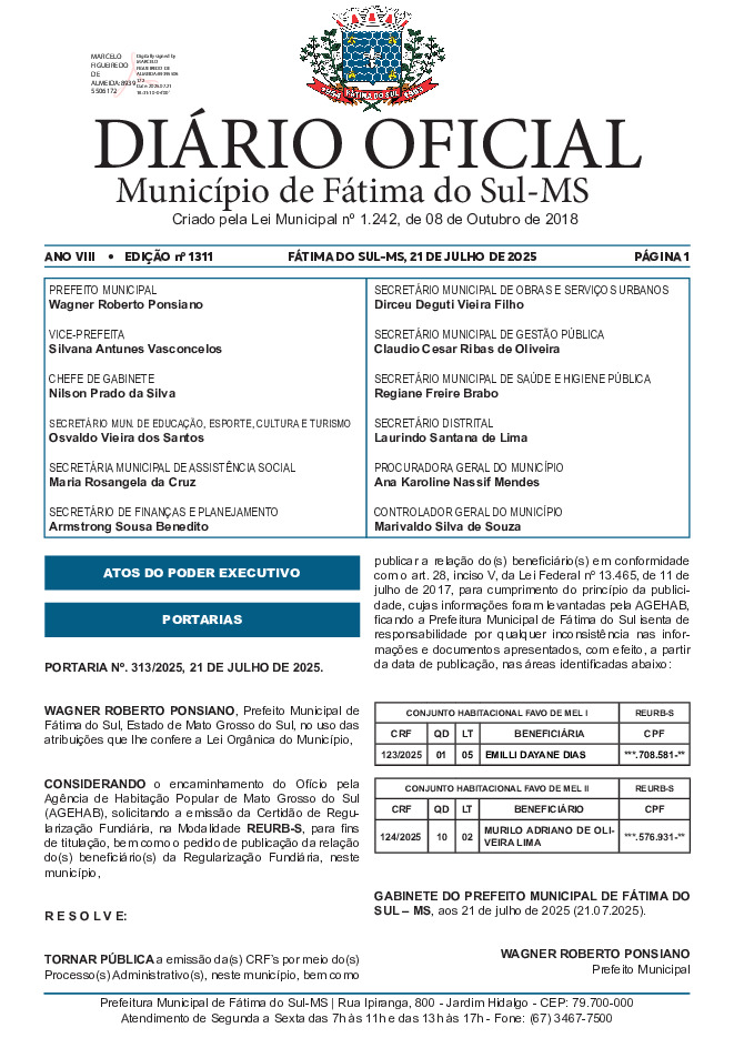 Diário Oficial - Edição nº 1311