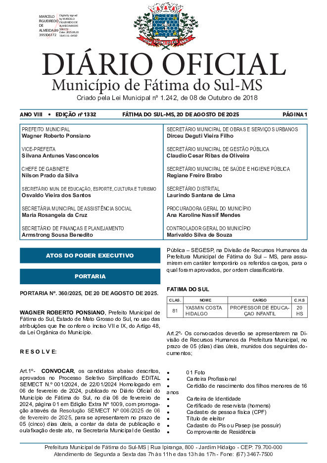 Diário Oficial - Edição nº 1332