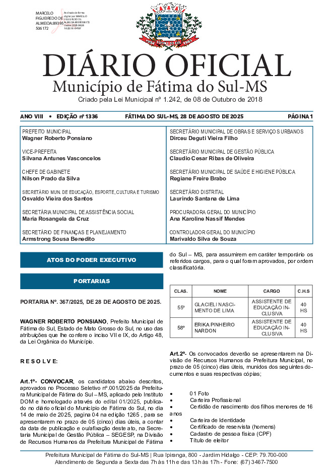 Diário Oficial - Edição nº 1336