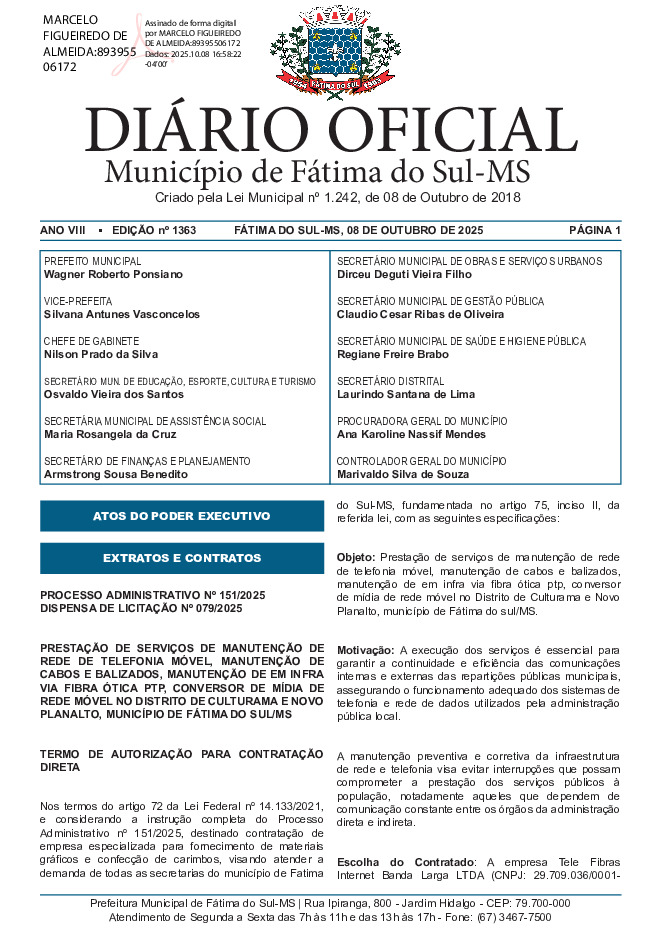 Diário Oficial - Edição nº 1363