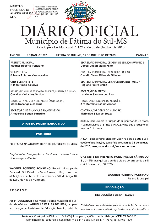 Diário Oficial - Edição nº 1367