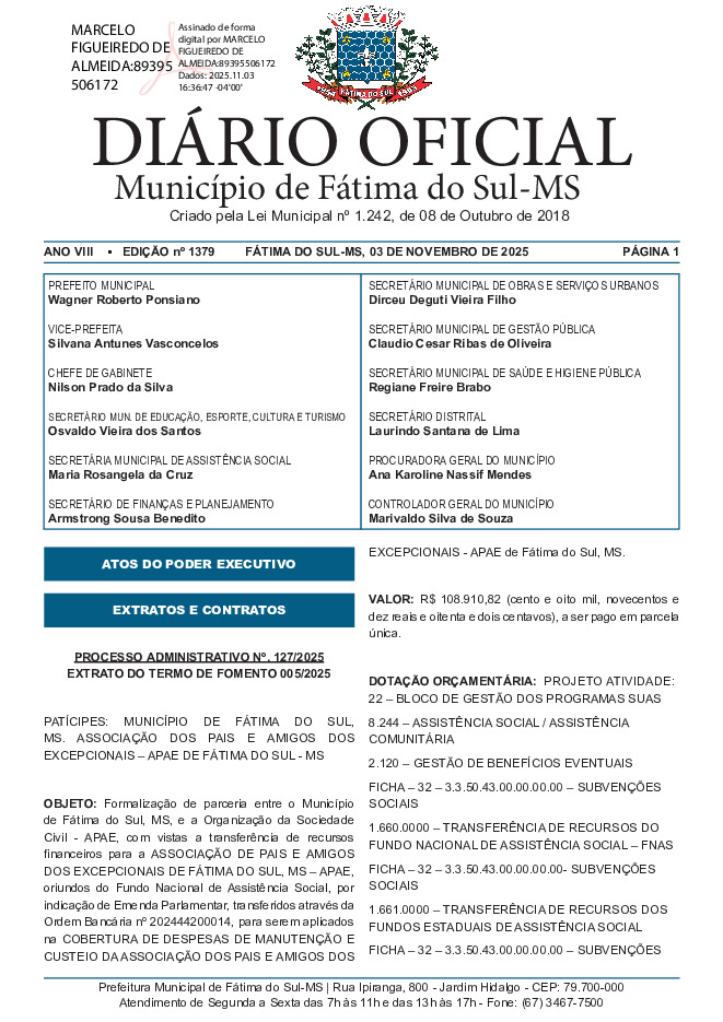 Diário Oficial - Edição nº 1379