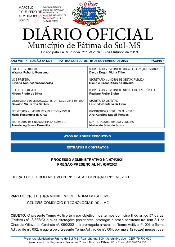 Diário Oficial - Edição nº 1391