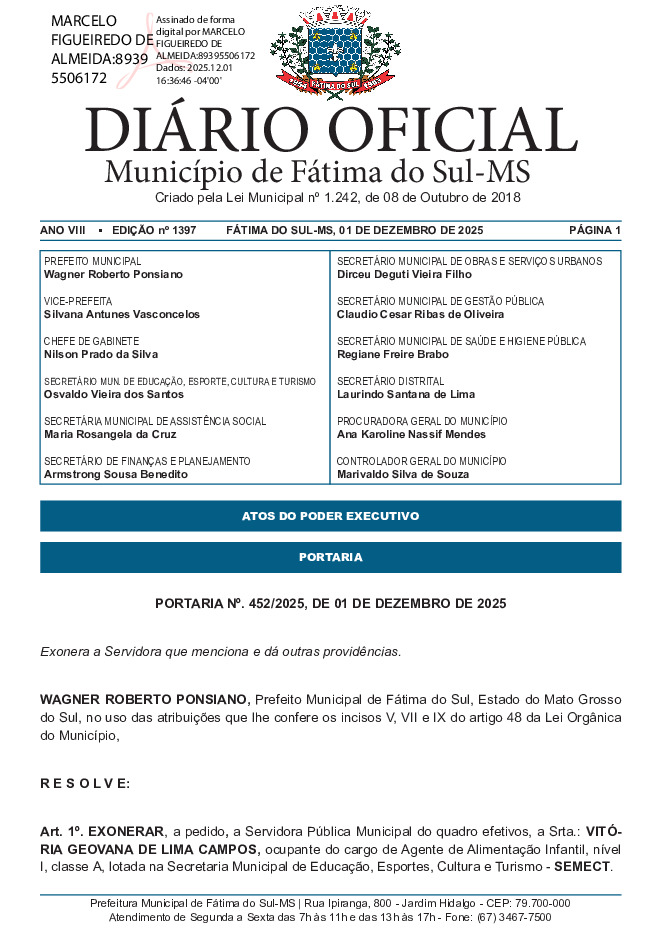 Diário Oficial - Edição nº 1397