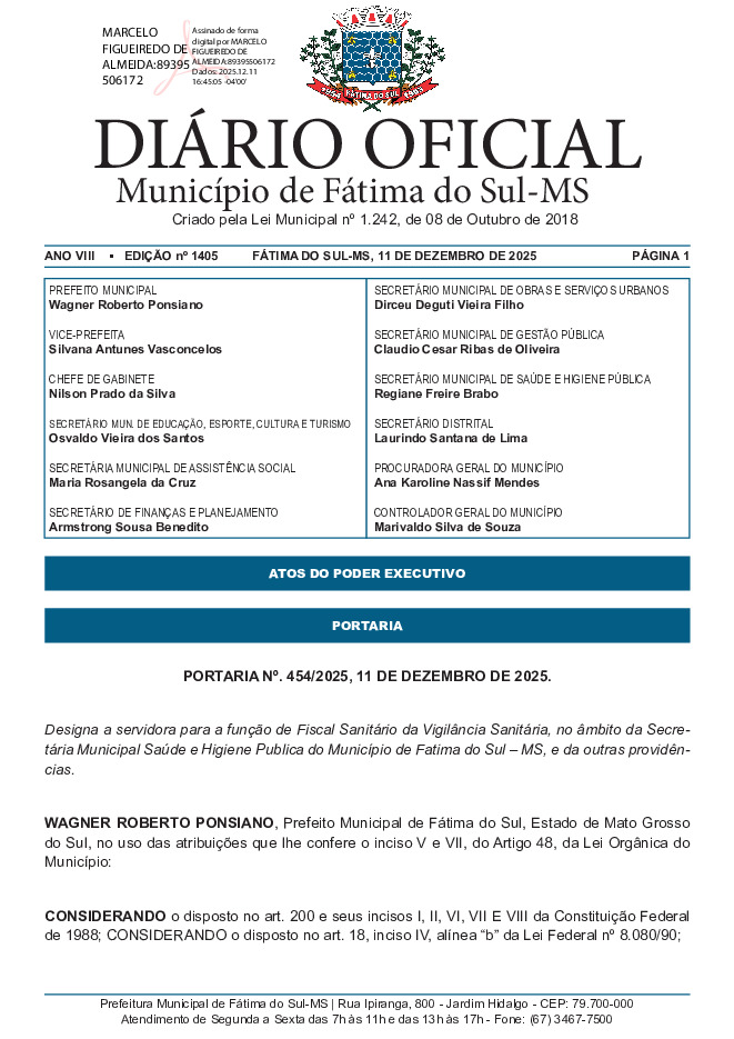 Diário Oficial - Edição nº 1405