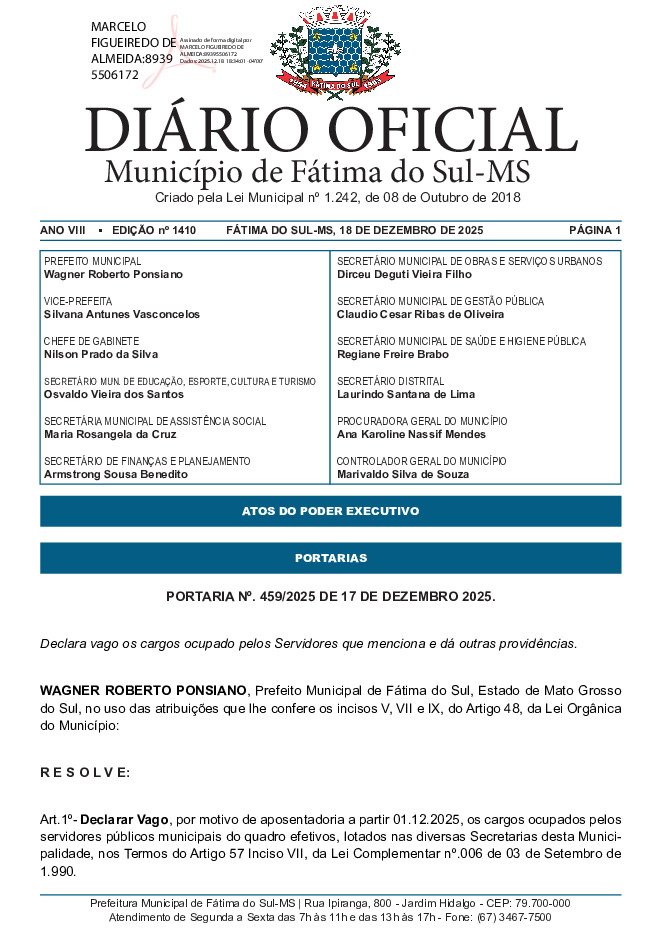 Diário Oficial - Edição nº 1410