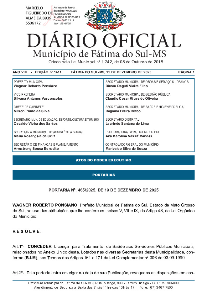 Diário Oficial - Edição nº 1411