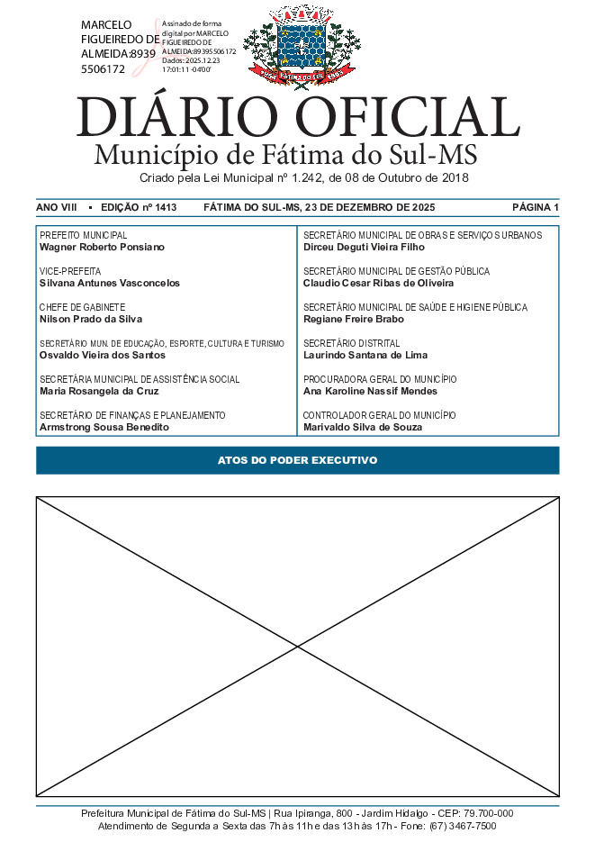 Diário Oficial - Edição nº 1413