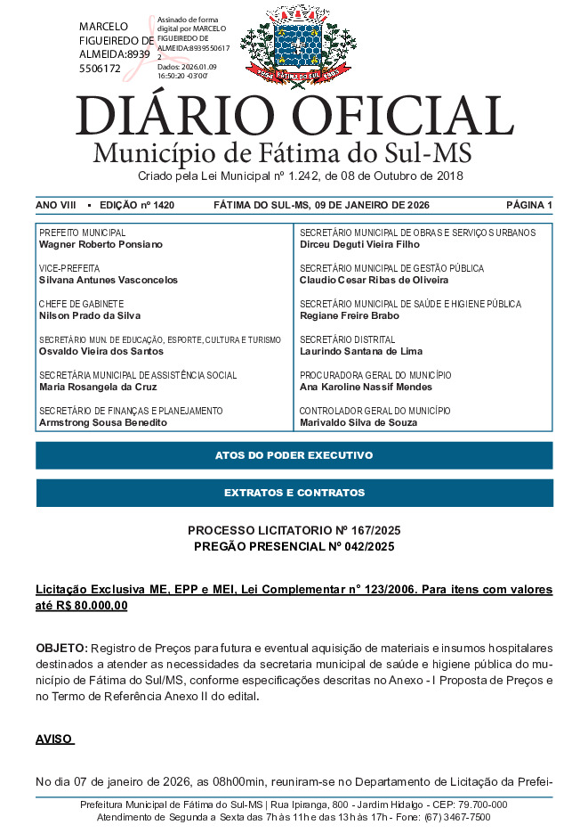 Diário Oficial - Edição nº 1420