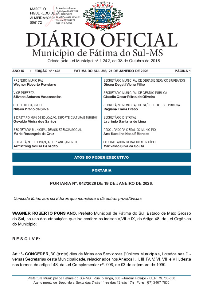 Diário Oficial - Edição nº 1428