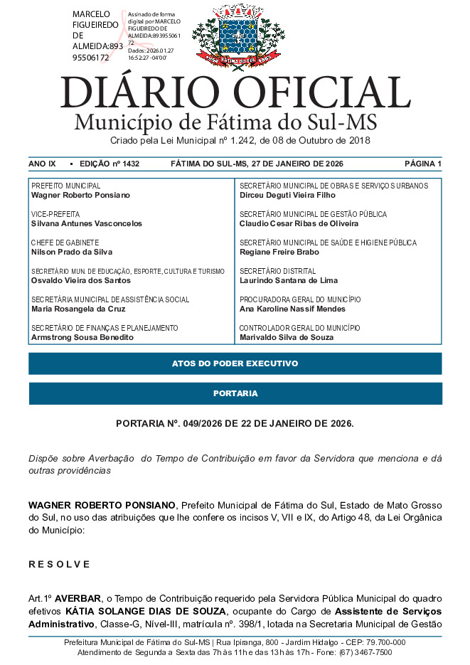 Diário Oficial - Edição nº 1432