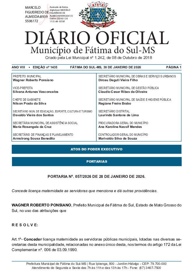 Diário Oficial - Edição nº 1435