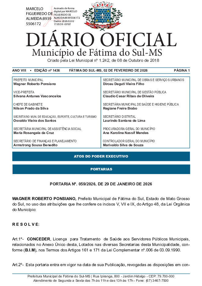 Diário Oficial - Edição nº 1436