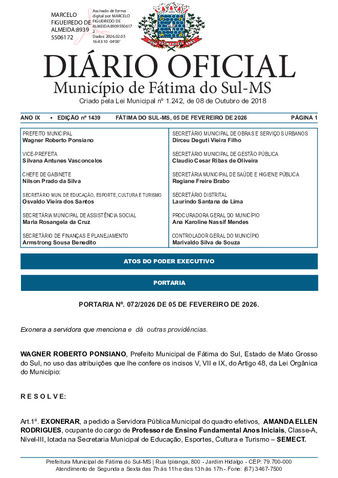 Diário Oficial - Edição nº 1439