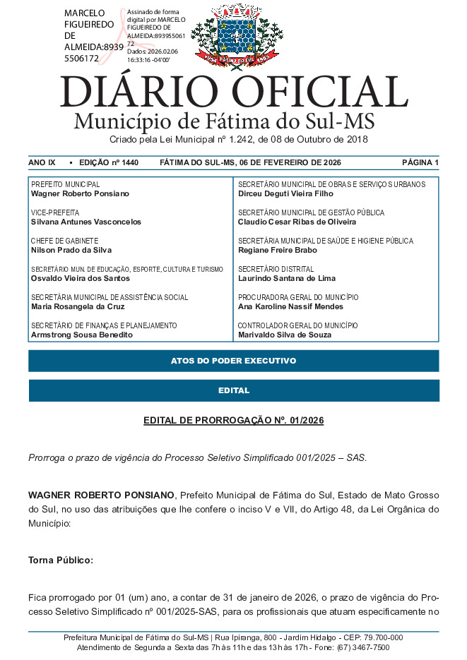 Diário Oficial - Edição nº 1440