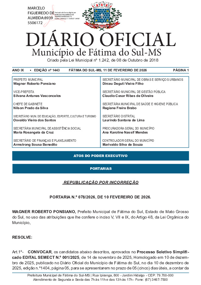 Diário Oficial - Edição nº 1443