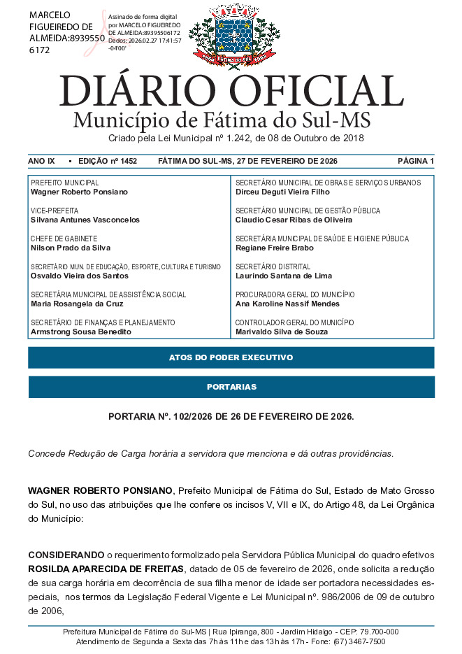 Diário Oficial - Edição nº 1452