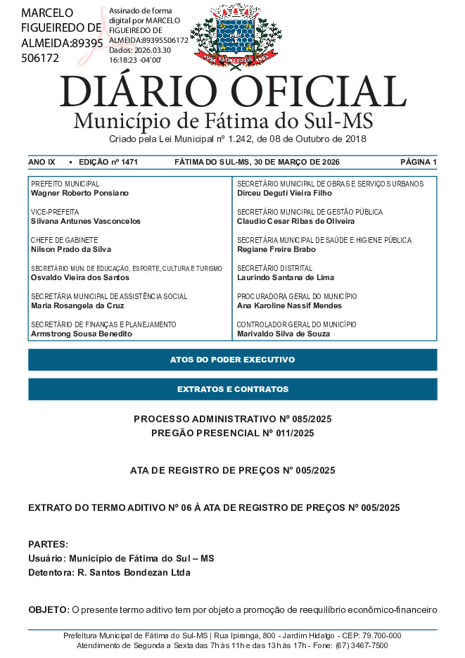 Diário Oficial - Edição nº 1471