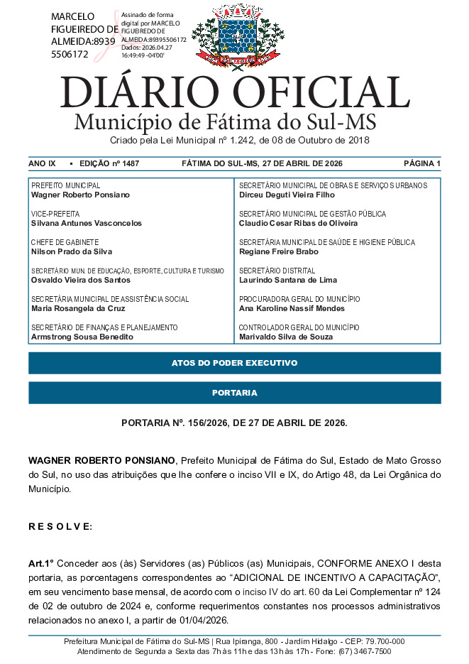 Diário Oficial - Edição nº 1487