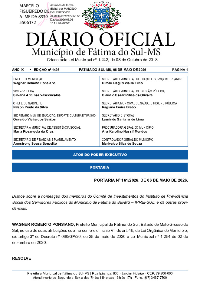 Diário Oficial - Edição nº 1493