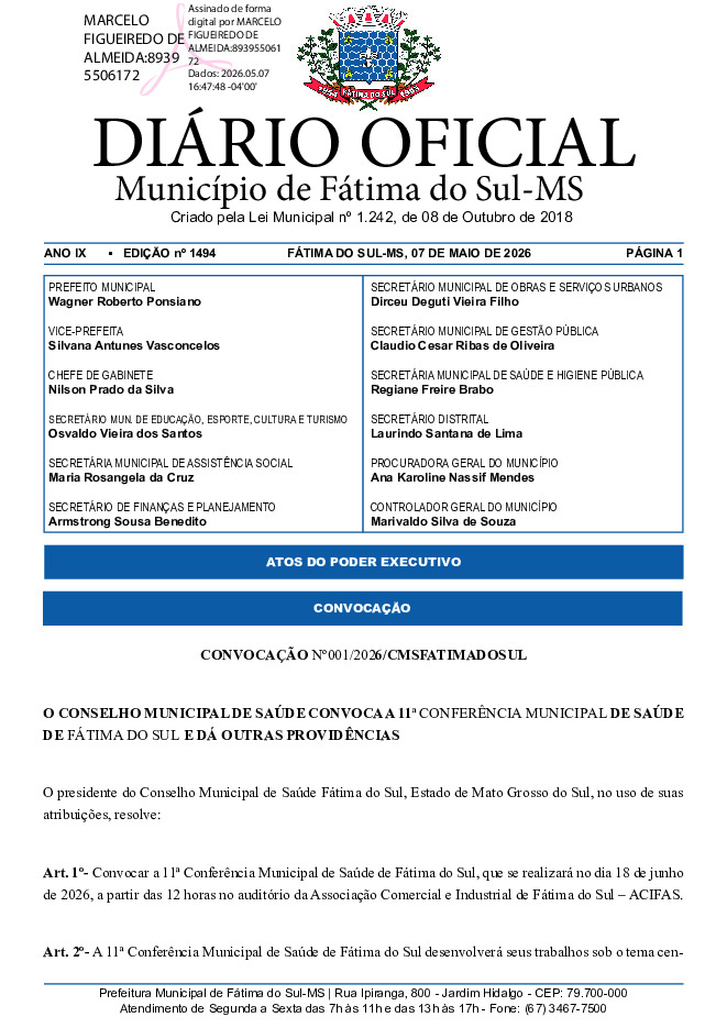 Diário Oficial - Edição nº 1494