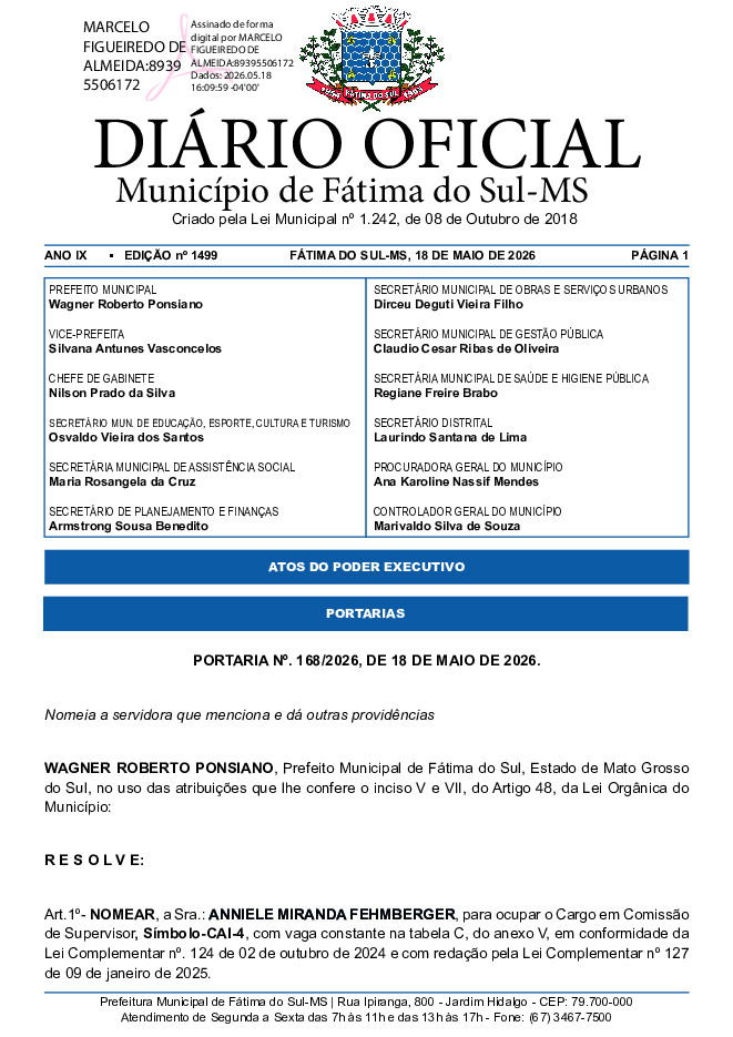 Diário Oficial - Edição nº 1499