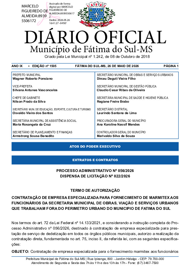 Diário Oficial - Edição nº 1505