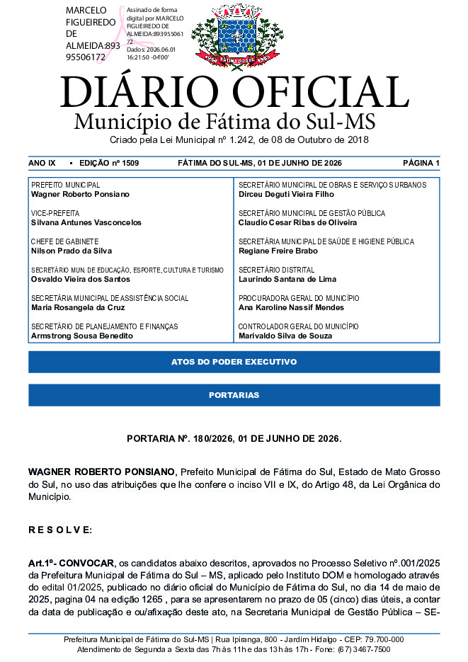 Diário Oficial - Edição nº 1509