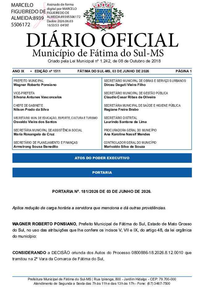 Diário Oficial - Edição nº 1511