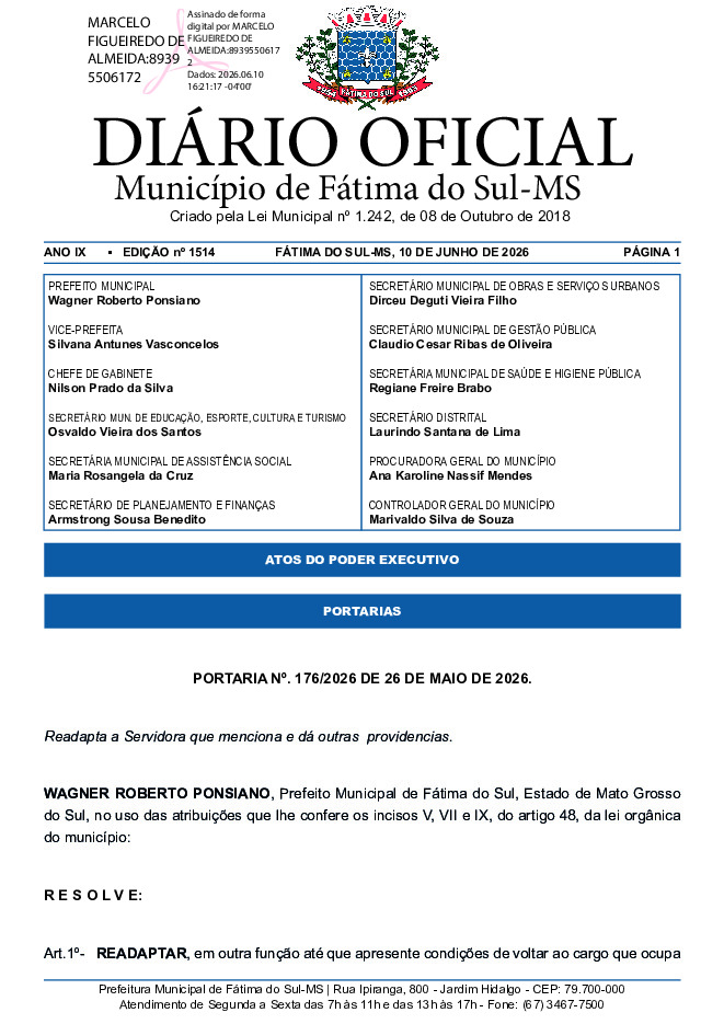 Diário Oficial - Edição nº 1514