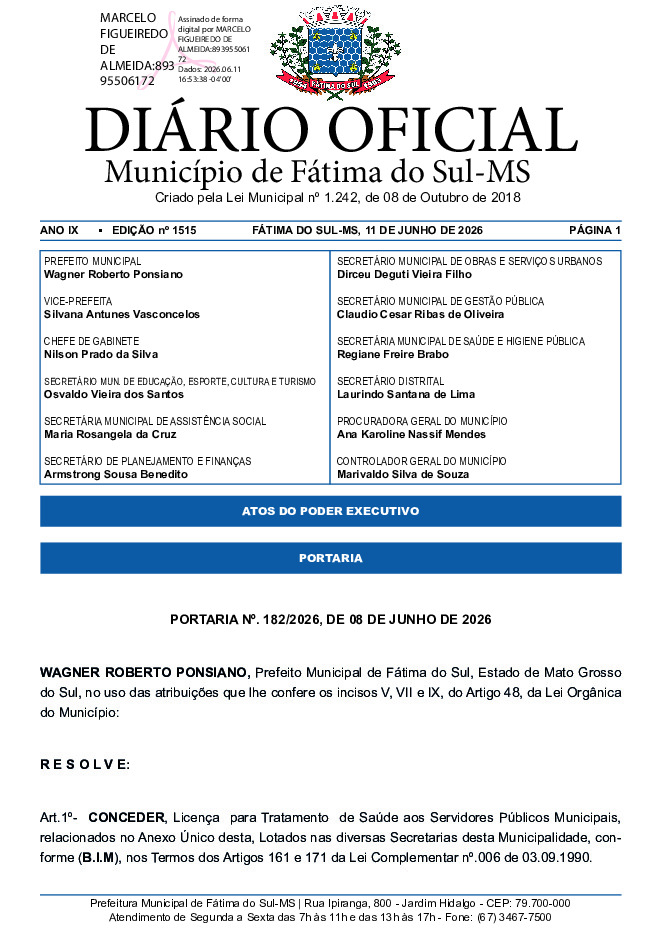 Diário Oficial - Edição nº 1515
