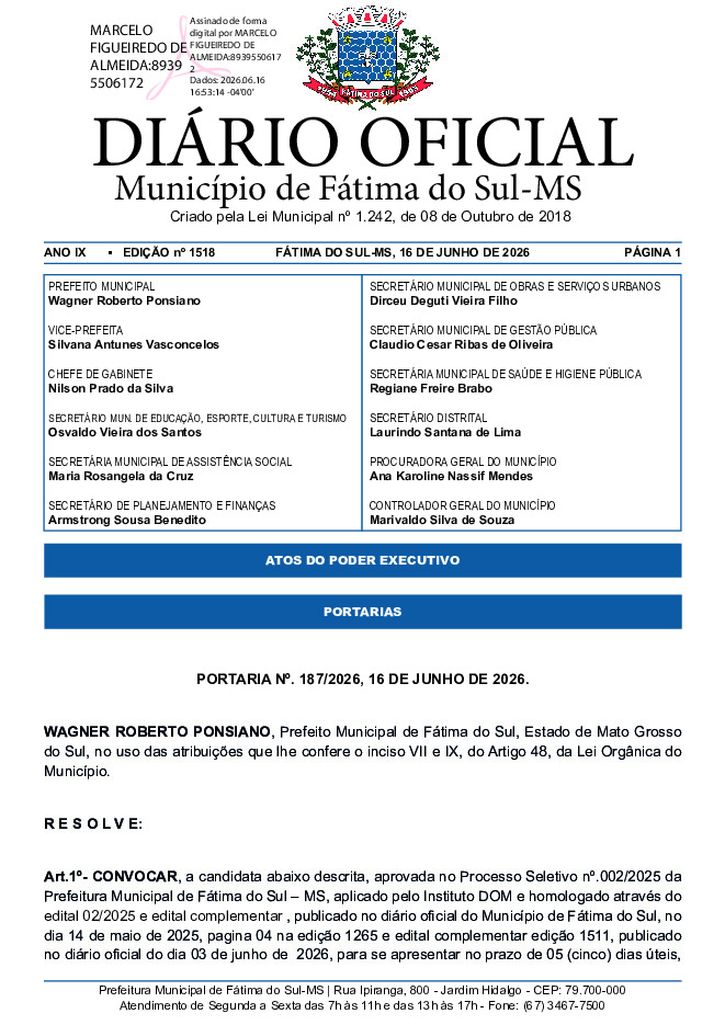 Diário Oficial - Edição nº 1518