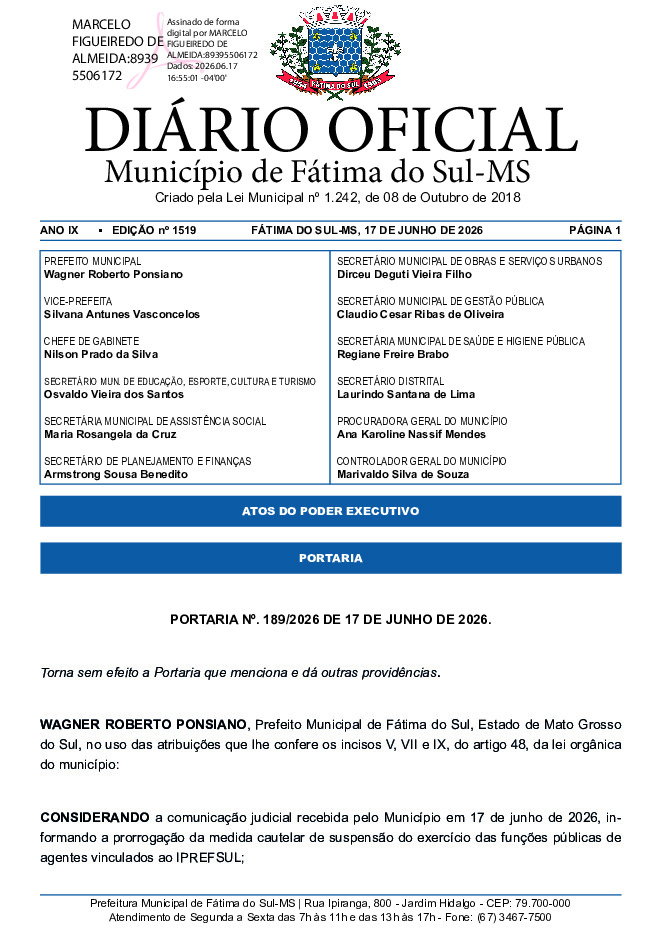 Diário Oficial - Edição nº 1519