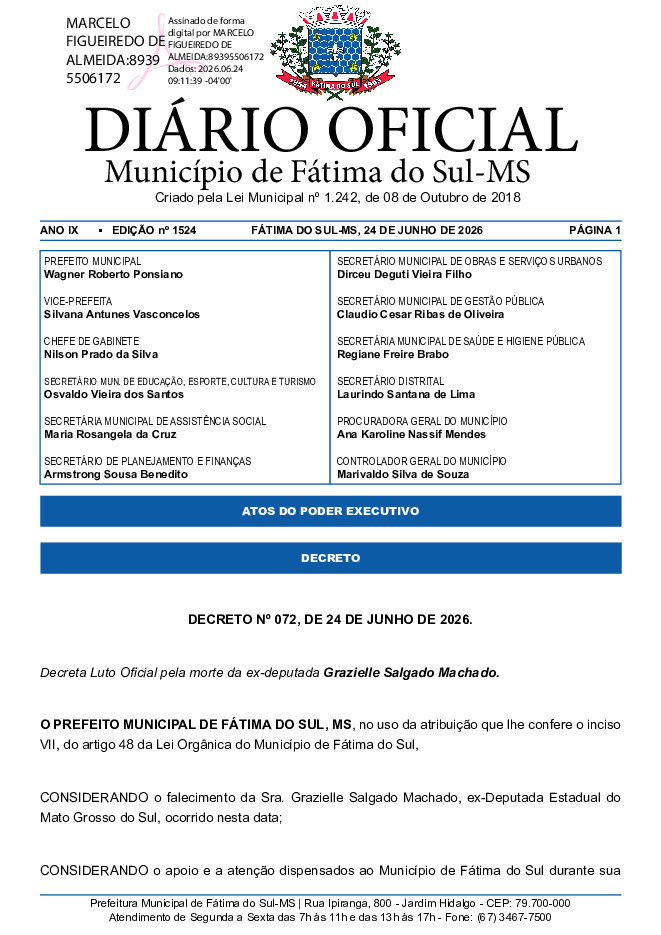 Diário Oficial - Edição nº 1524
