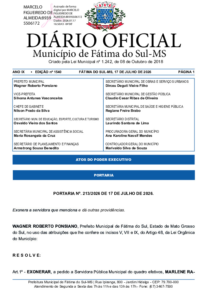 Diário Oficial - Edição nº 1540
