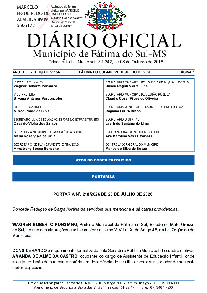 Diário Oficial - Edição nº 1549
