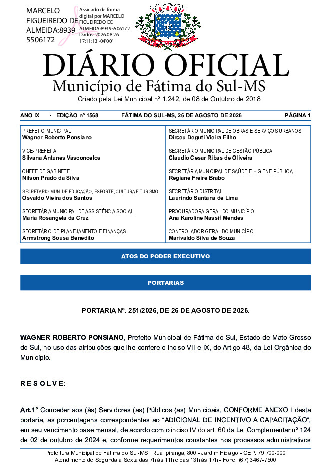 Diário Oficial - Edição nº 1568