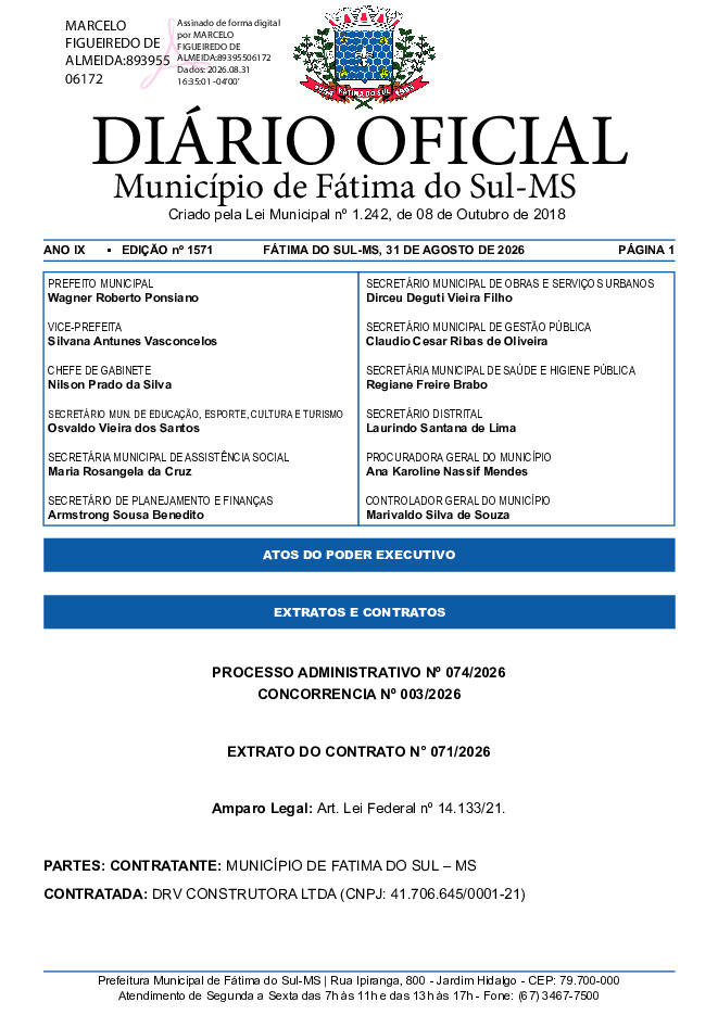 Diário Oficial - Edição nº 1571