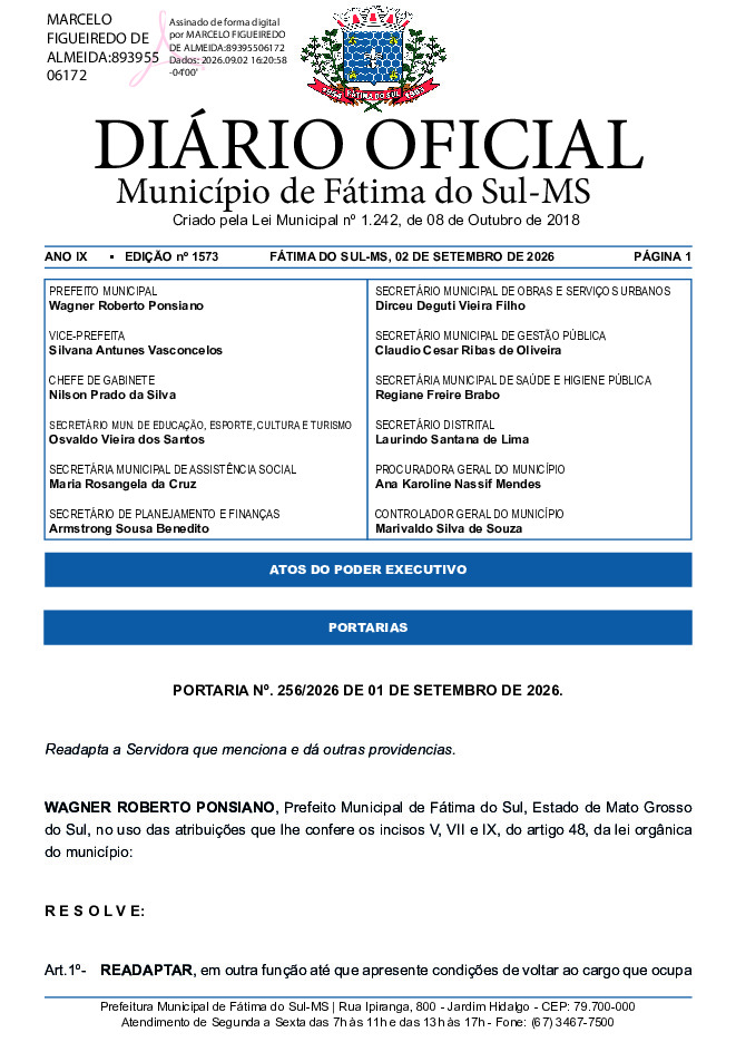 Diário Oficial - Edição nº 1573