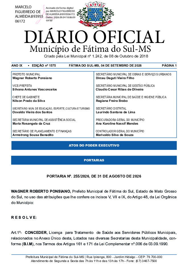 Diário Oficial - Edição nº 1575