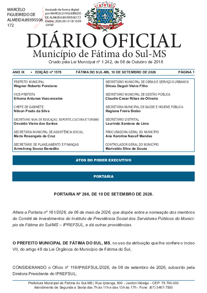 Diário Oficial - Edição nº 1578