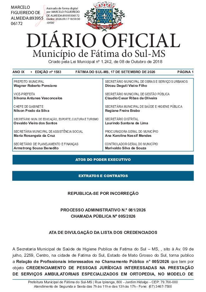 Diário Oficial - Edição nº 1583