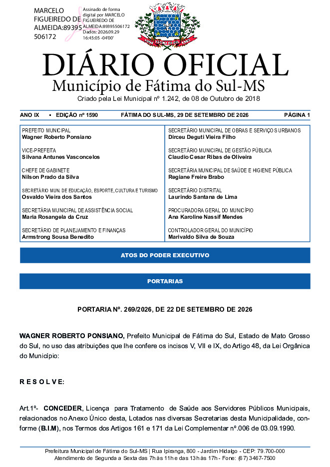 Diário Oficial - Edição nº 1590