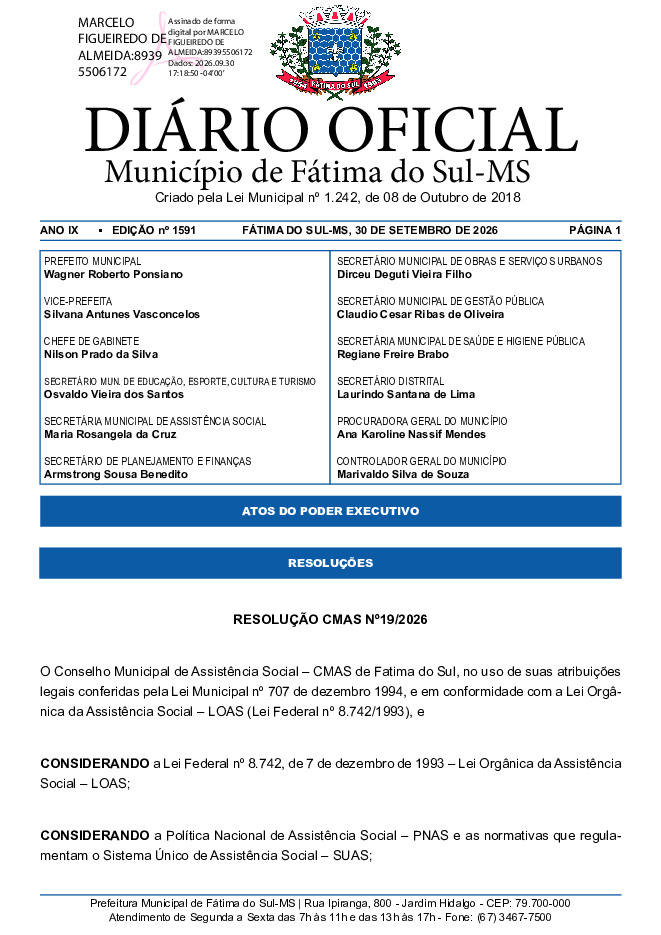 Diário Oficial - Edição nº 1591