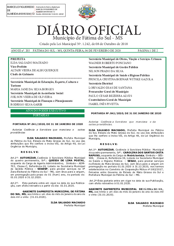 Diário Oficial - Edição nº 203