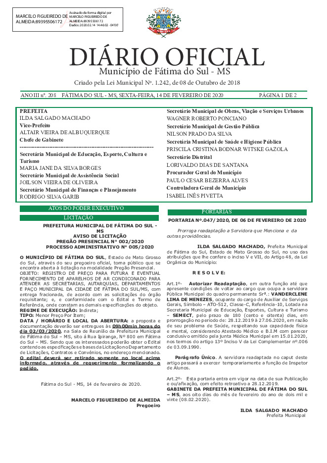 Diário Oficial - Edição nº 208